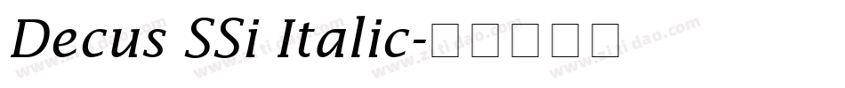 Decus SSi Italic字体转换